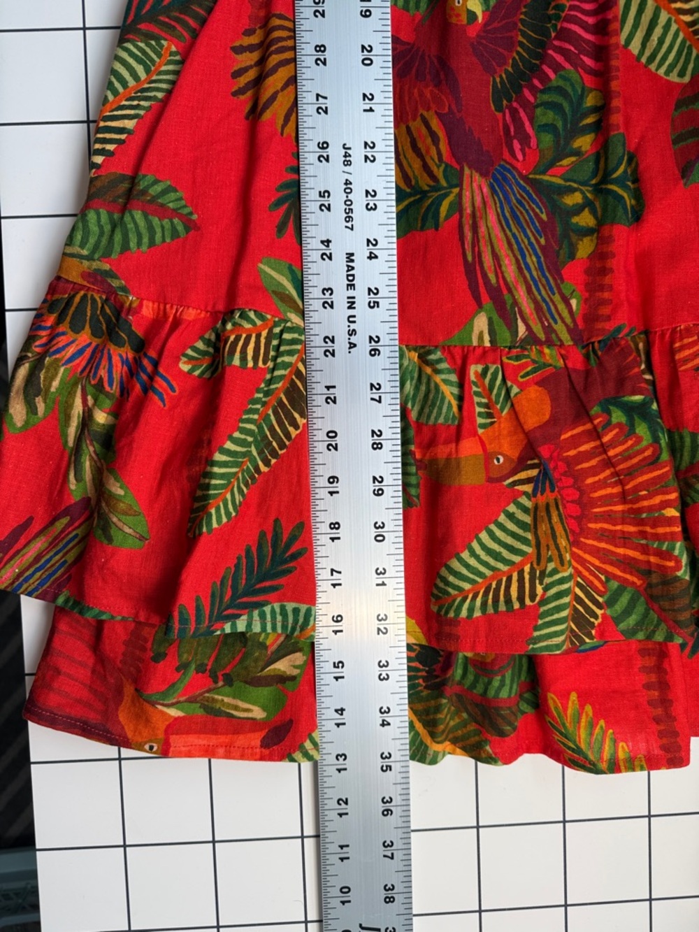 FARM Rio Red Tropical Parrot Tiered Sundress - Picture 5 of 10